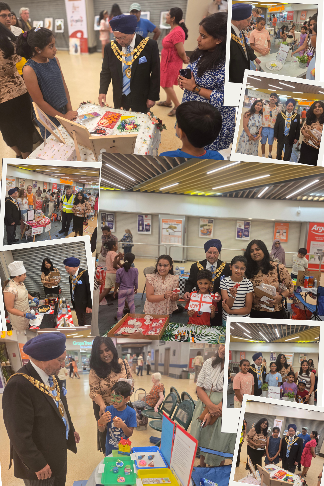 Sayantika's Art Studio student artwork on display and craft carnival at The Mell Square, Solihull