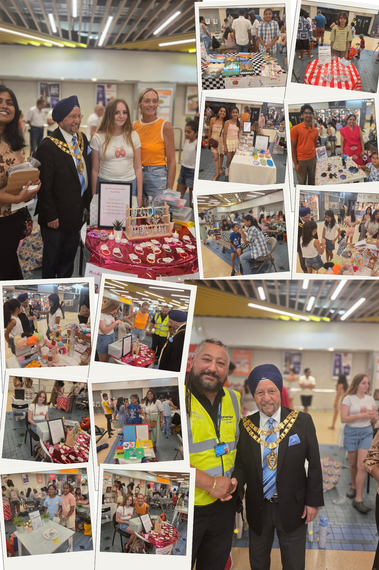 Sayantika's Art Studio student artwork on display and craft carnival at The Mell Square, Solihull