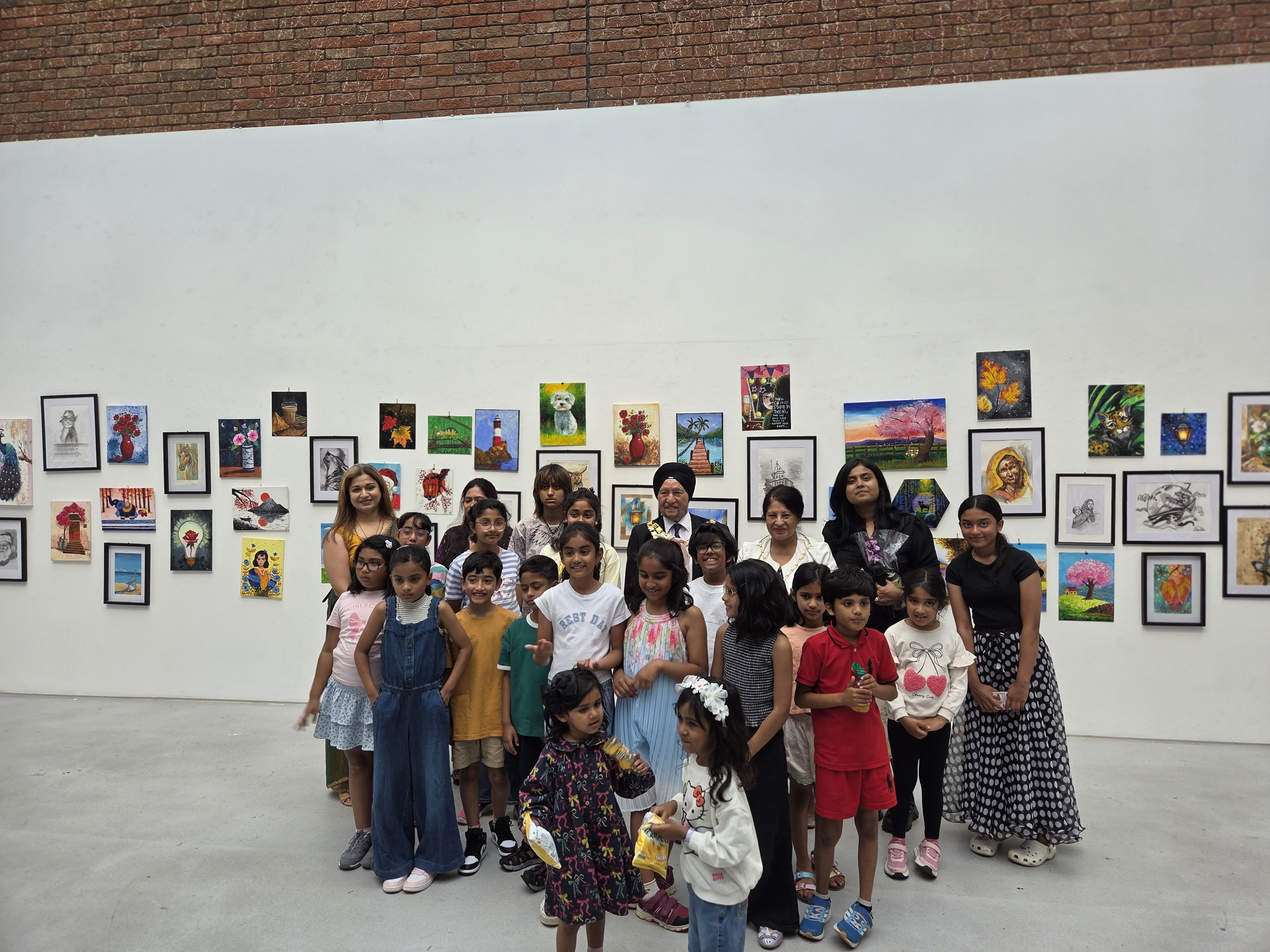Sayantika's Art Studio student artwork on display and craft carnival at The Mell Square, Solihull
