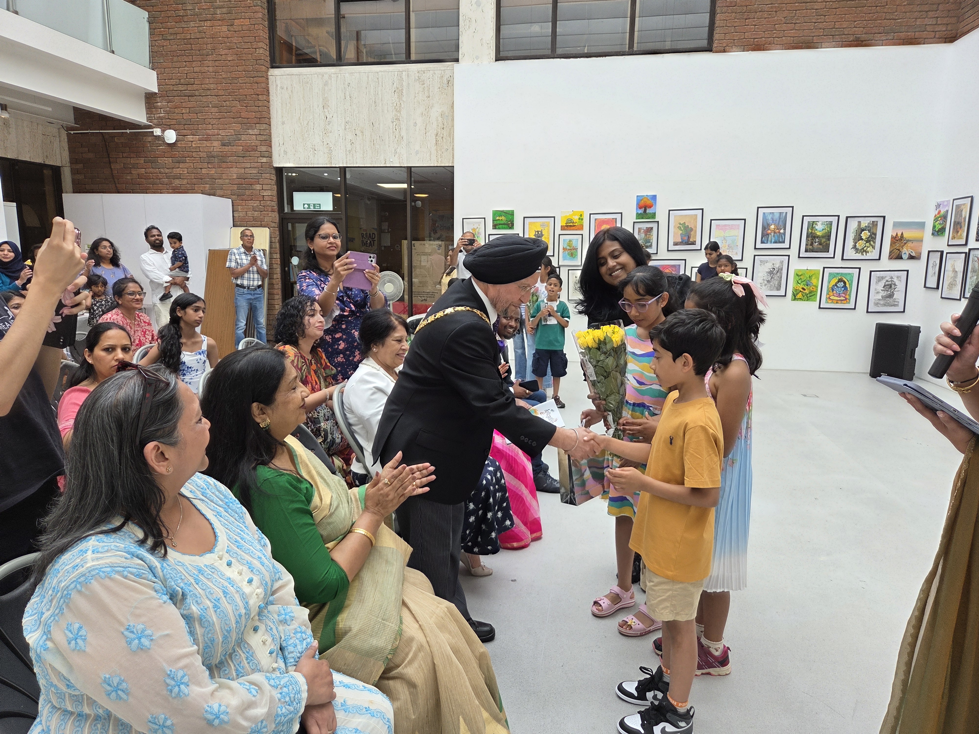 Sayantika's Art Studio student artwork on display and craft carnival at The Mell Square, Solihull